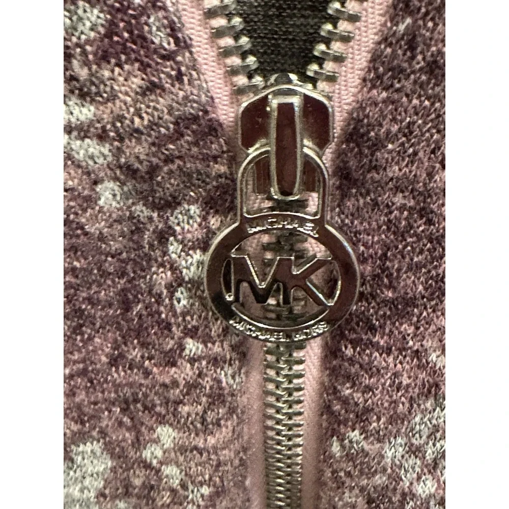 Michael Kors XL Purple Snakeskin Midi Dress Light Weight Stretch Half Zip